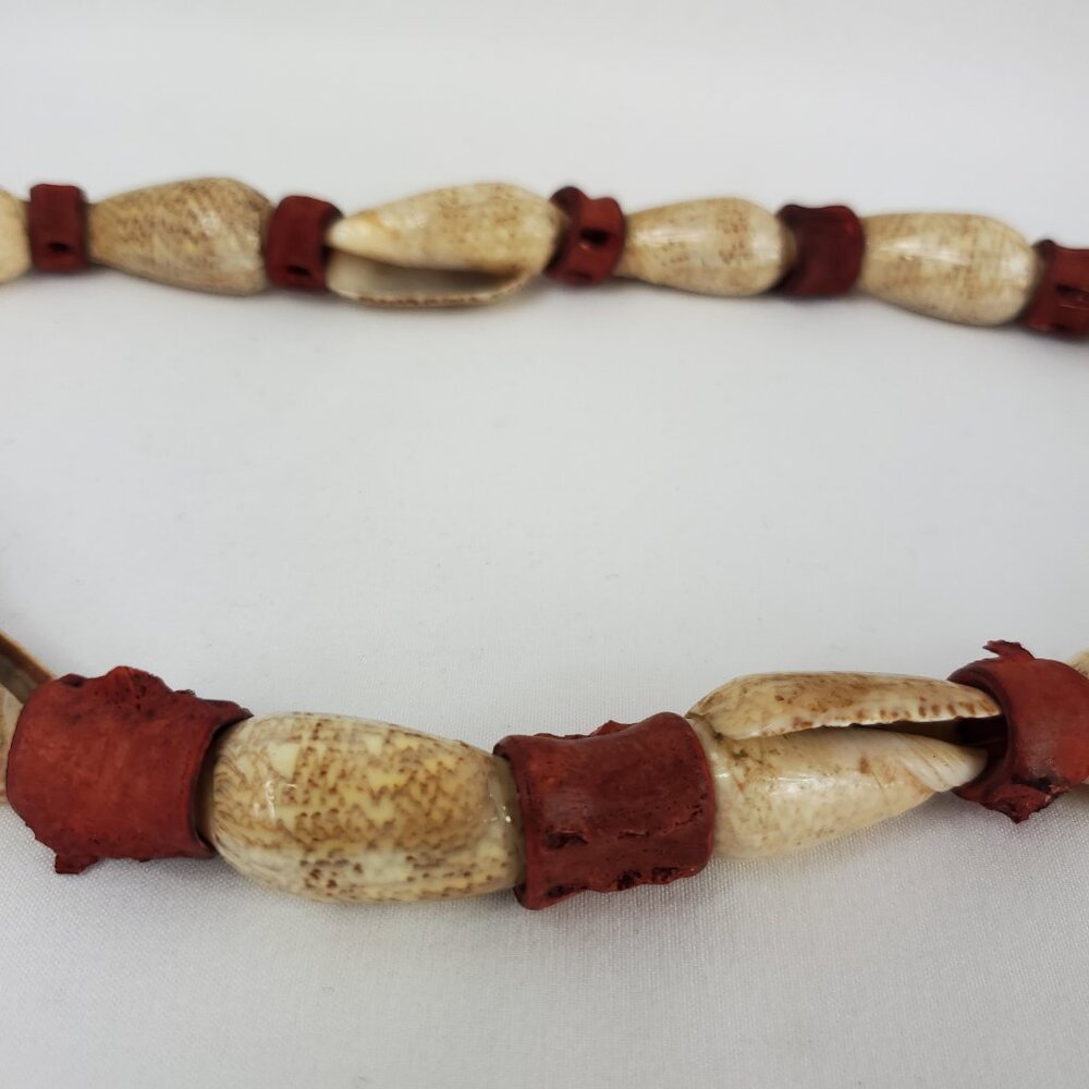 Vintage Long Solid Shell Beaded Necklace - image 4